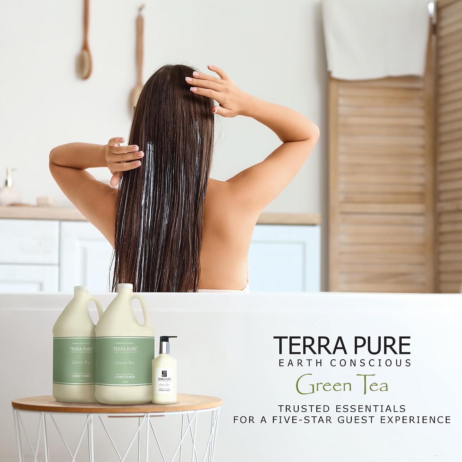 Terra Pure Green Tea Hotel Conditioner | 1 Gallon | for Hospitality & Vacation Rentals to Refill Dispensers | (Single Gallon) - Image 8