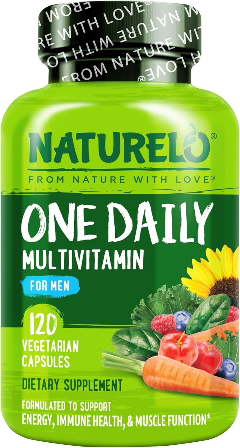NATURELO Mens Multivitamins - One Daily Multivitamin for Men with Vitamins, Minerals & Organic Whole Foods, Boost Energy & Health, Non-GMO, 120 Vegetarian Capsules - Image 2
