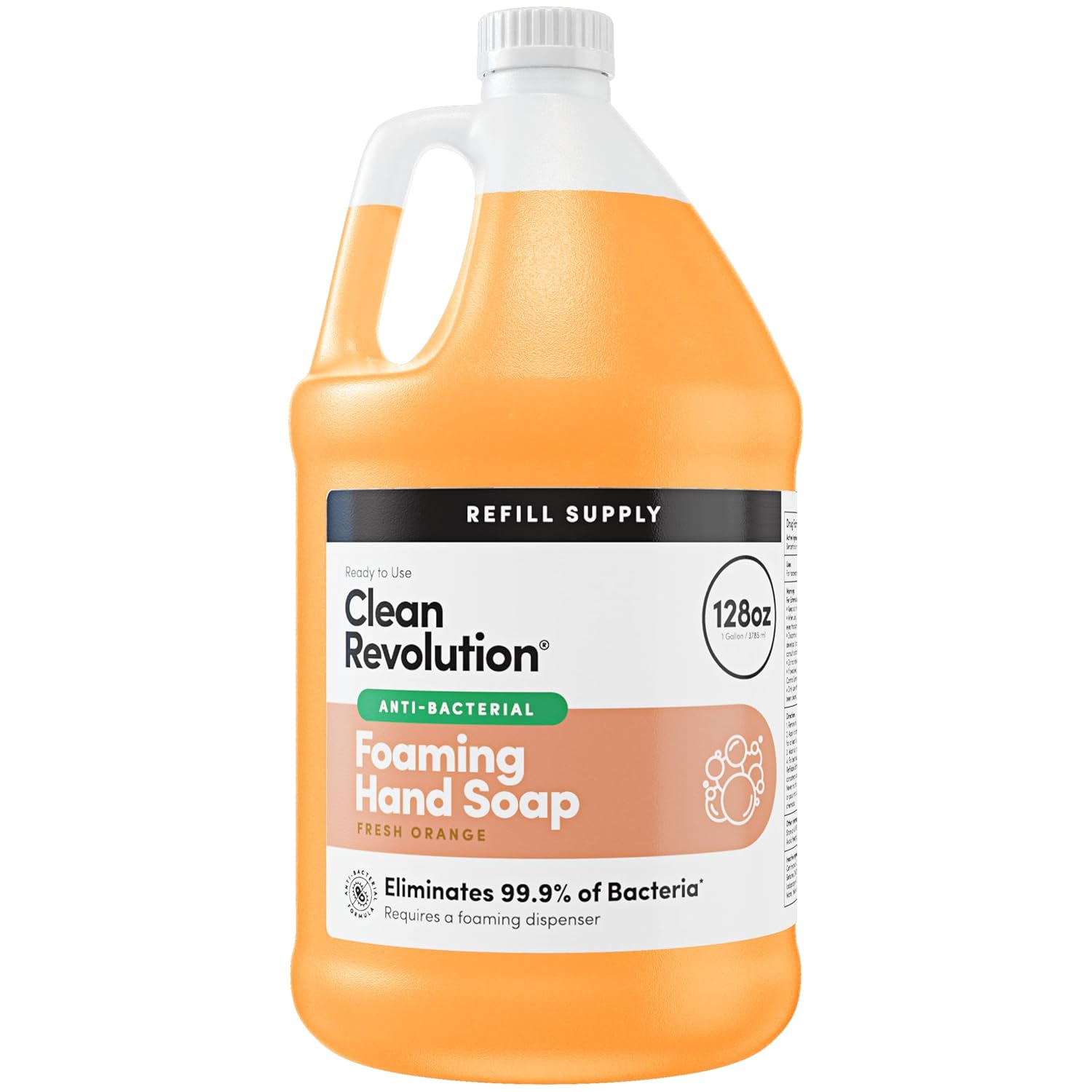 Clean Revolution Antibacterial Foaming Hand Soap Refill, 128 Fl Oz - Made in USA - Image 2