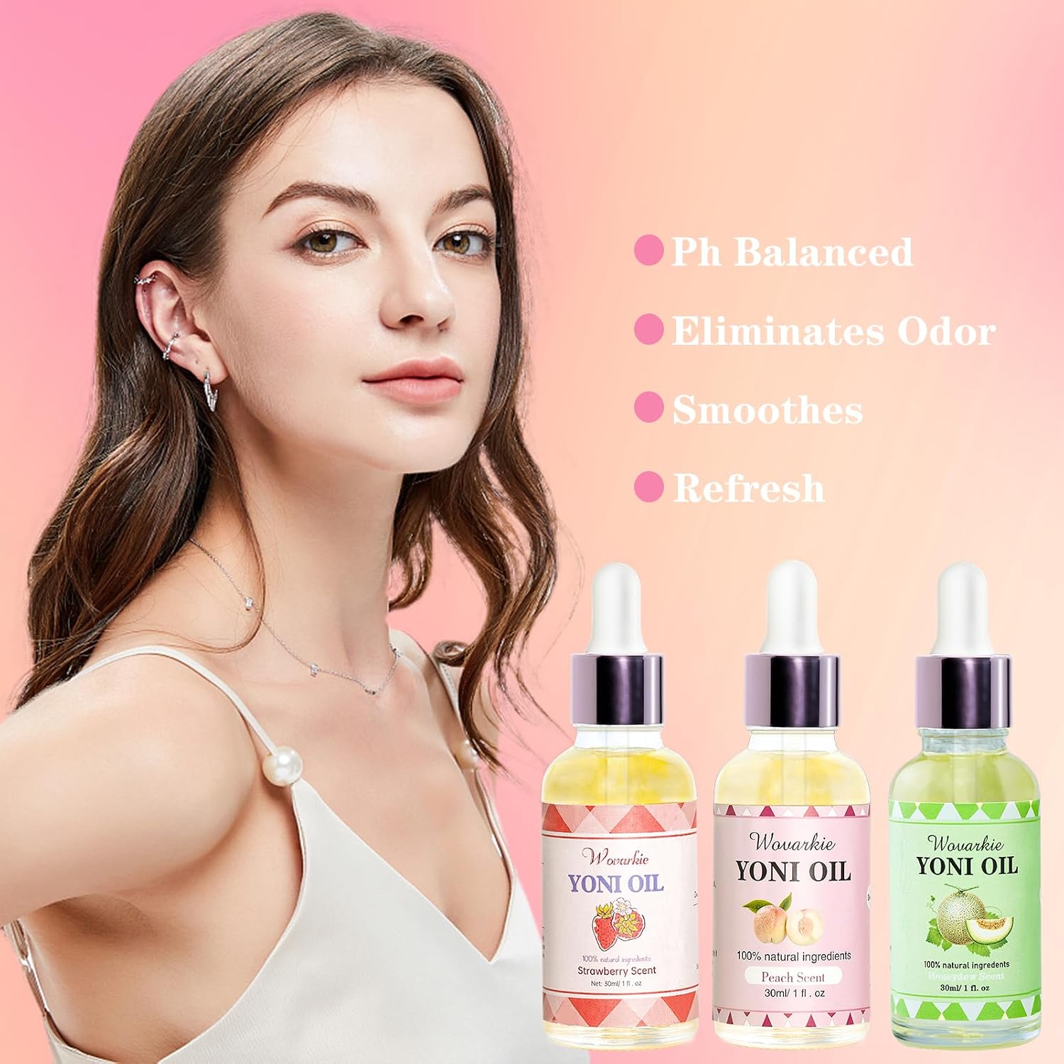 Yoni Oil for Women Set Of 3, 100% Natural Feminine Oil Deodorant for Women, Eliminates Odor and Ph Balanced, Feminine Serum Made with Pure Natural Essential Oils (1 fl oz/30 ml) - Image 3