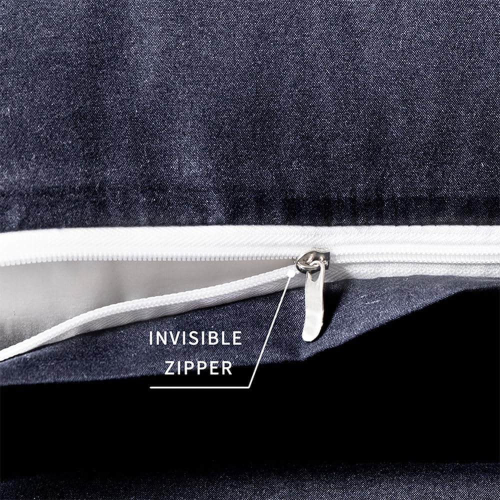 2 Pack Microfiber Zipper Pillowcases, Soft Comfortable Not Shrink Navy Blue Pillow Case, Standard Pillow Cases Set of 2 (20x26 Inches) - Image 4