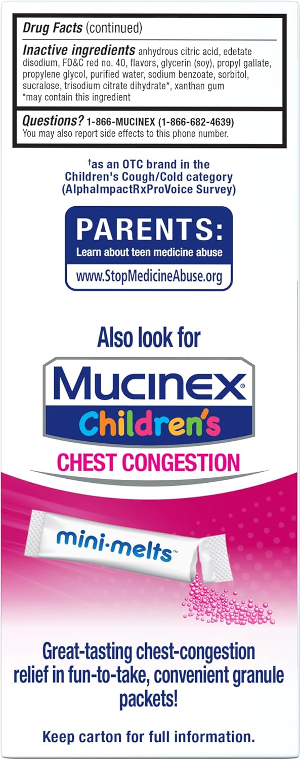Mucinex Children’s Cough & Congestion, Multi-Symptom Relief, Cough Suppressant, Expectorant, Nasal Decongestant, Very Berry Flavor, 6.8 FL OZ - Image 9