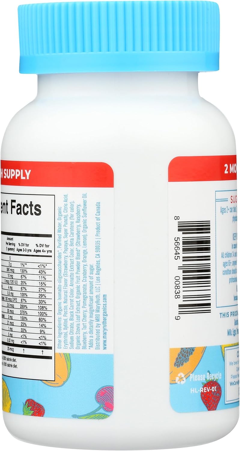 MARYRUTH'S Kids Vitamins | Multi | Sugar Free | 2 Month Supply | Kids Multivitamin Gummies for Ages 2+ | Vegan | Only 1 Gummy a Day | 60 Count - Image 5