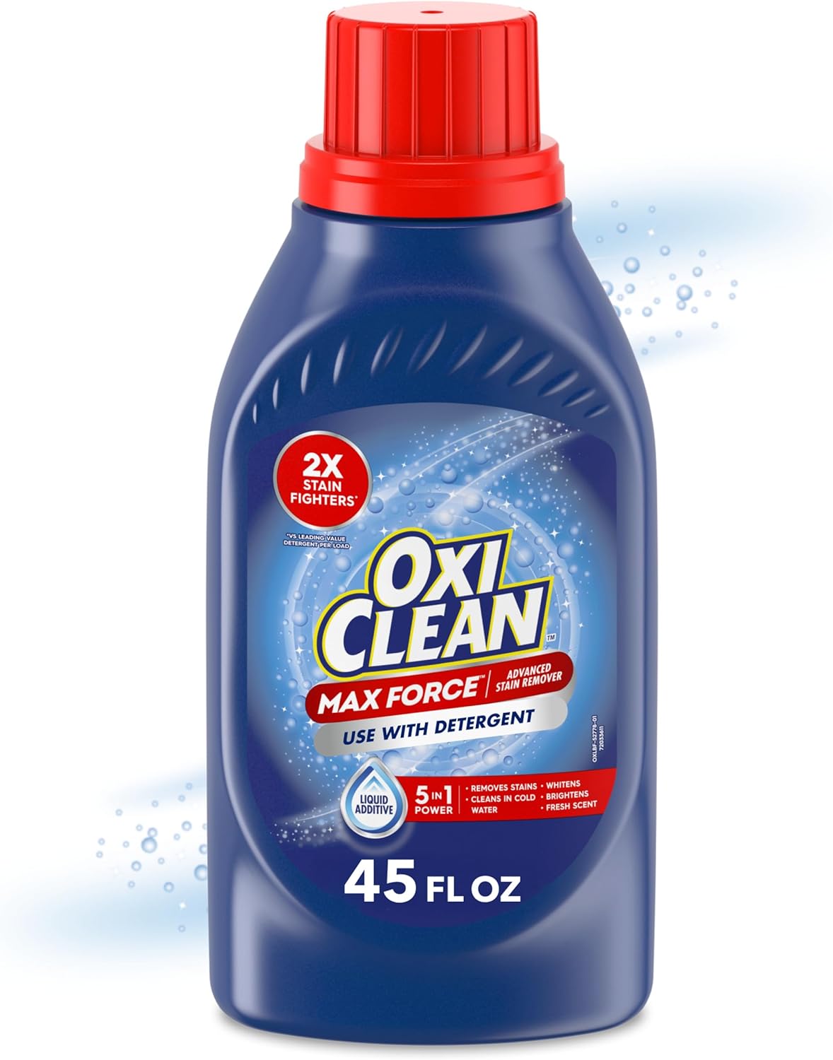 OxiClean Max Force Advanced Stain Remover Liquid, Color-Safe, Bleach-Free Kids and Baby Essential, Use with Detergent to Remove Messy Stains like Berries, Juice, Mud, Grass, 45 Fl Oz - Image 2