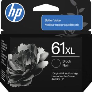 HP 61XL Black High-Yield Ink | Works with DeskJet 1000, 1010, 1050, 1510, 2050, 2510, 2540, 3000, 3050, 3510; Envy 4500, 5530; OfficeJet 2620, 4630 | C0PA4AN CH563WN|Packaging May Vary