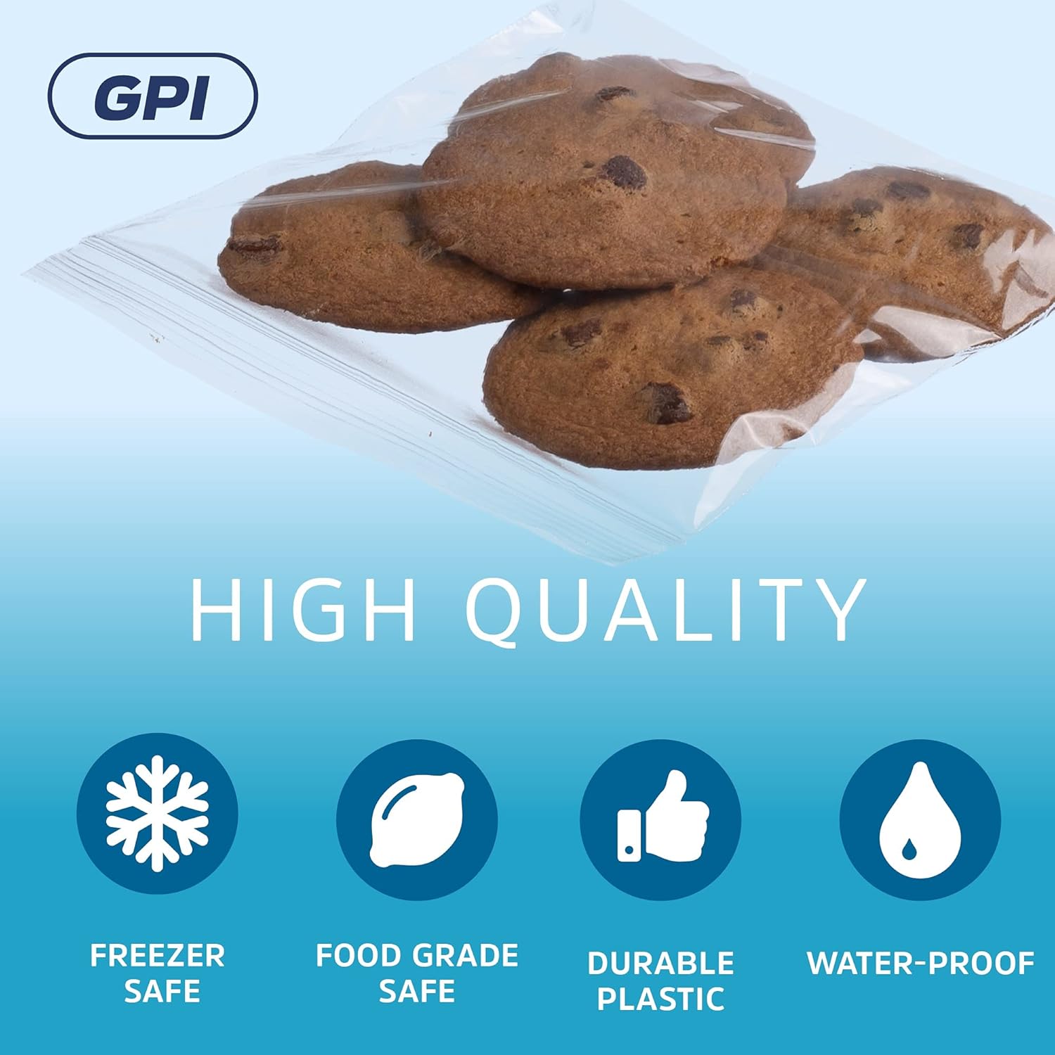 GPI - 6" x 6" - 100 Pack, 2 Mil thick, Clear Plastic Reclosable Zip Bags, Hang Hole For Display, Durable Poly Baggies with Resealable Zip Top Lock for Storage, Packaging & Shipping - Image 5