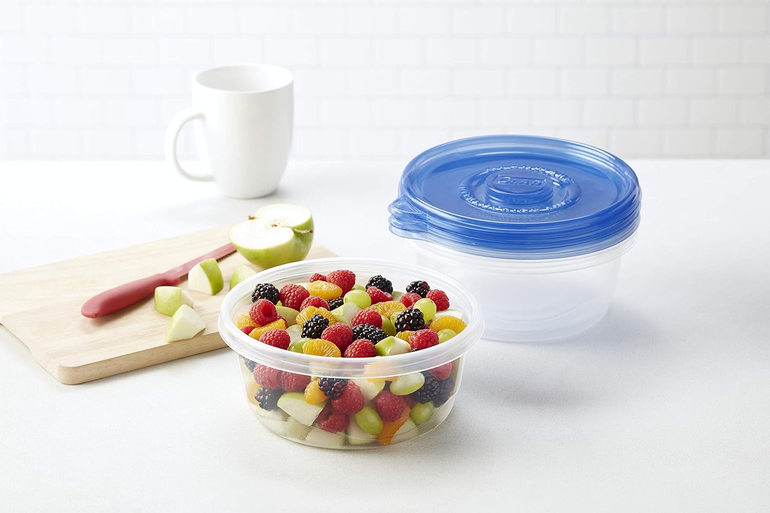 Glad GladWare Big Bowl Food Storage Containers with Lids, Large Round No BPA Plastic Containers for Soups, Salads, and Meal Prep, Lock Tight Seal, Microwave Dishwasher Safe, 48 Oz, 3 Count - Image 10