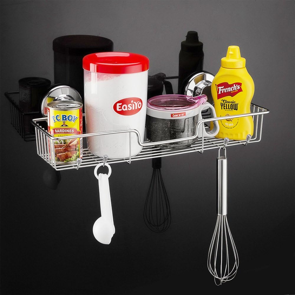 SANNO Suction Cup Shower Caddy Storage Combo Organizer, No Damage Bath Shelf Suction Cup Shower Basket,Rustproof Wire Bathroom Accessories - Rustproof Stainless Steel - Image 7