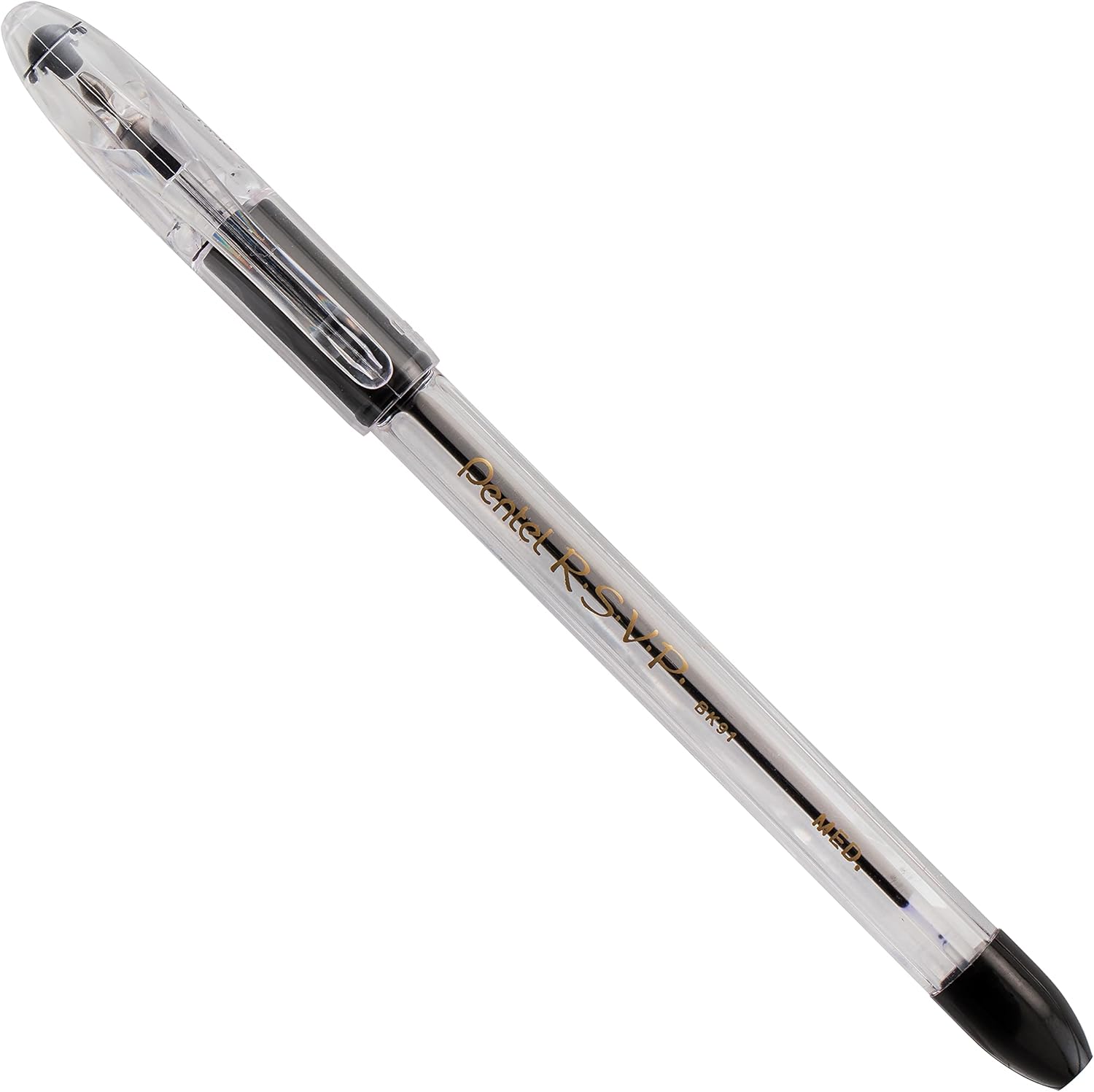 Pentel RSVP Ballpoint Pen, (1.0mm), Medium Line, Black Ink, 12 Pack (BK91PC12A) - Image 8