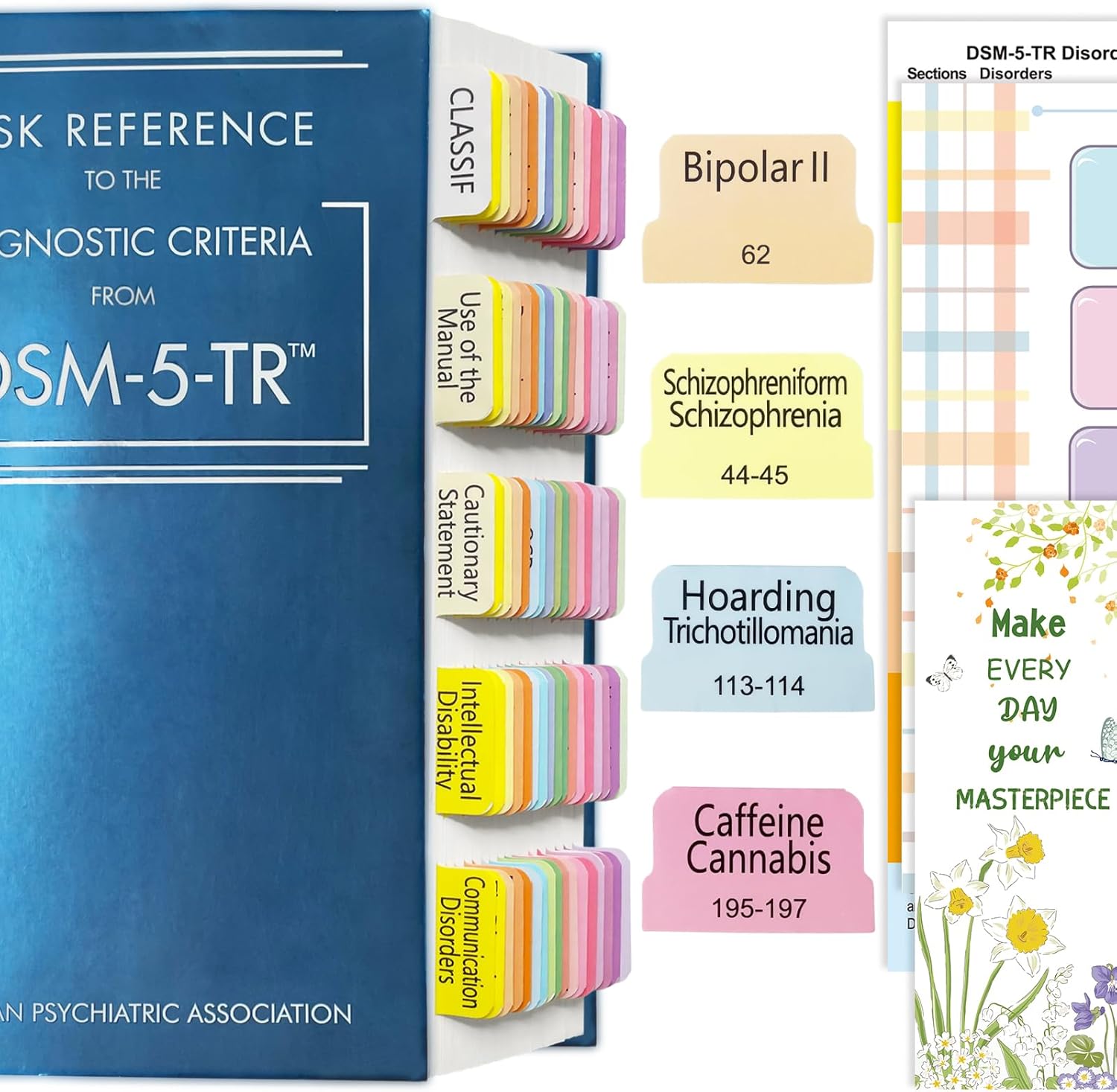 Index Tabs for DSM-5-TR Desk Reference, 85 Printed DSM-V-TR Tabs, 90 Tabs in Total, with Alignment Guide & Disorders Description Sheet for The Diagnostic and Statistical Manual of Mental Disorders - Image 2