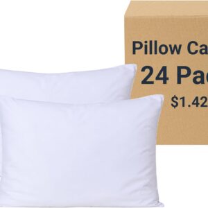 ZPECC White Pillow Cases Bulk 24 Pack – Standard Pillowcases with Envelope Closure, Soft Brushed Microfiber Pillow Cover for Hotel Airb&bs Hospital Bedding Essential