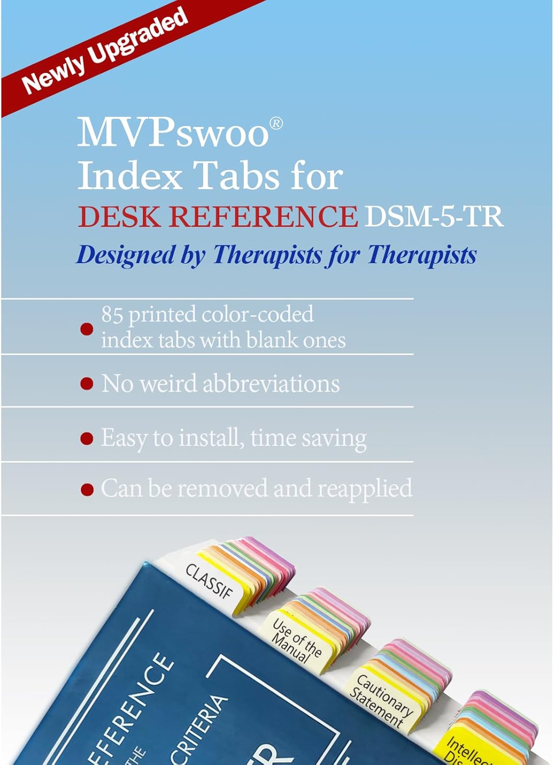 Index Tabs for DSM-5-TR Desk Reference, 85 Printed DSM-V-TR Tabs, 90 Tabs in Total, with Alignment Guide & Disorders Description Sheet for The Diagnostic and Statistical Manual of Mental Disorders - Image 5