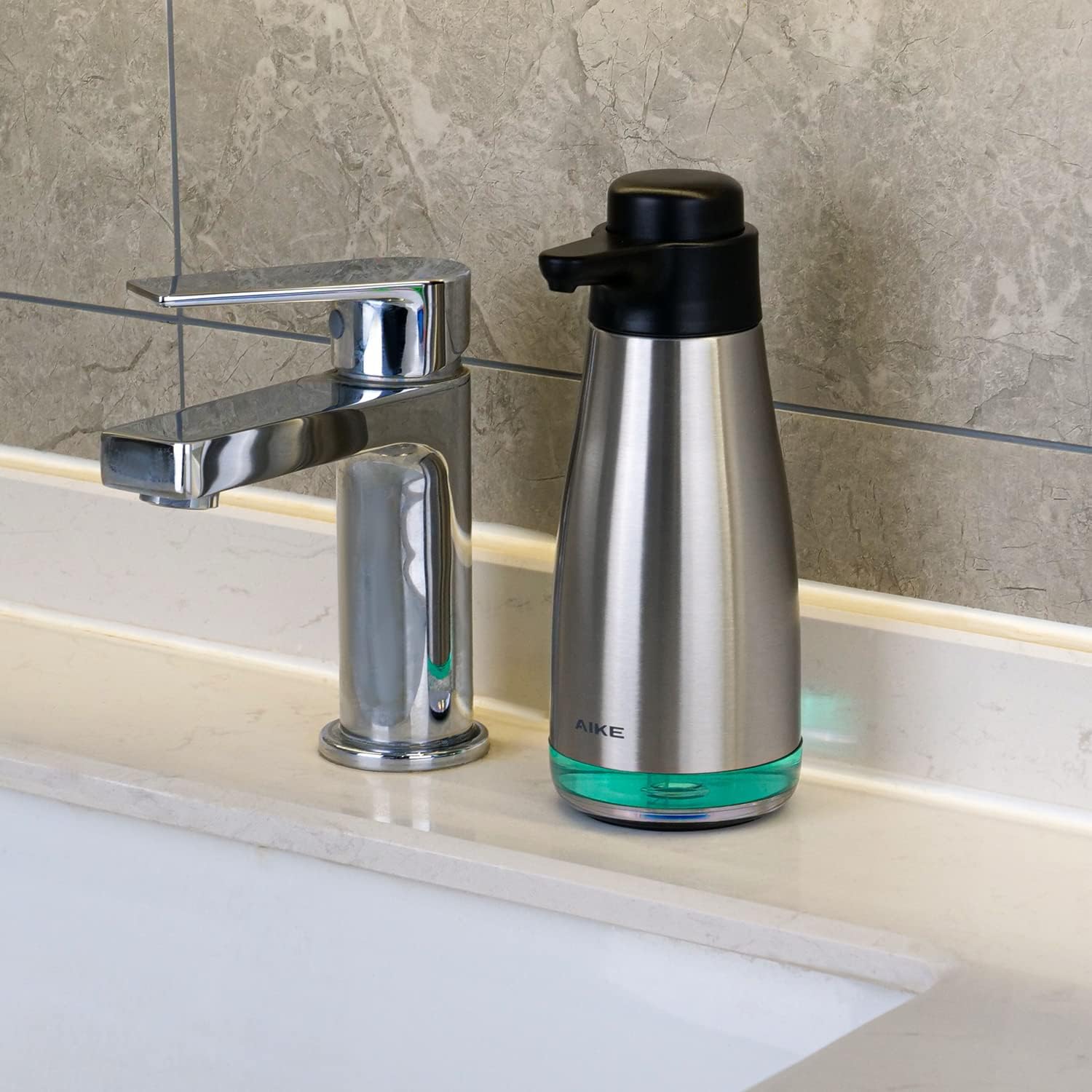 AIKE 15fl.oz Stainless Steel Liquid Soap Dispenser for Dish and Hand Soap - Image 8