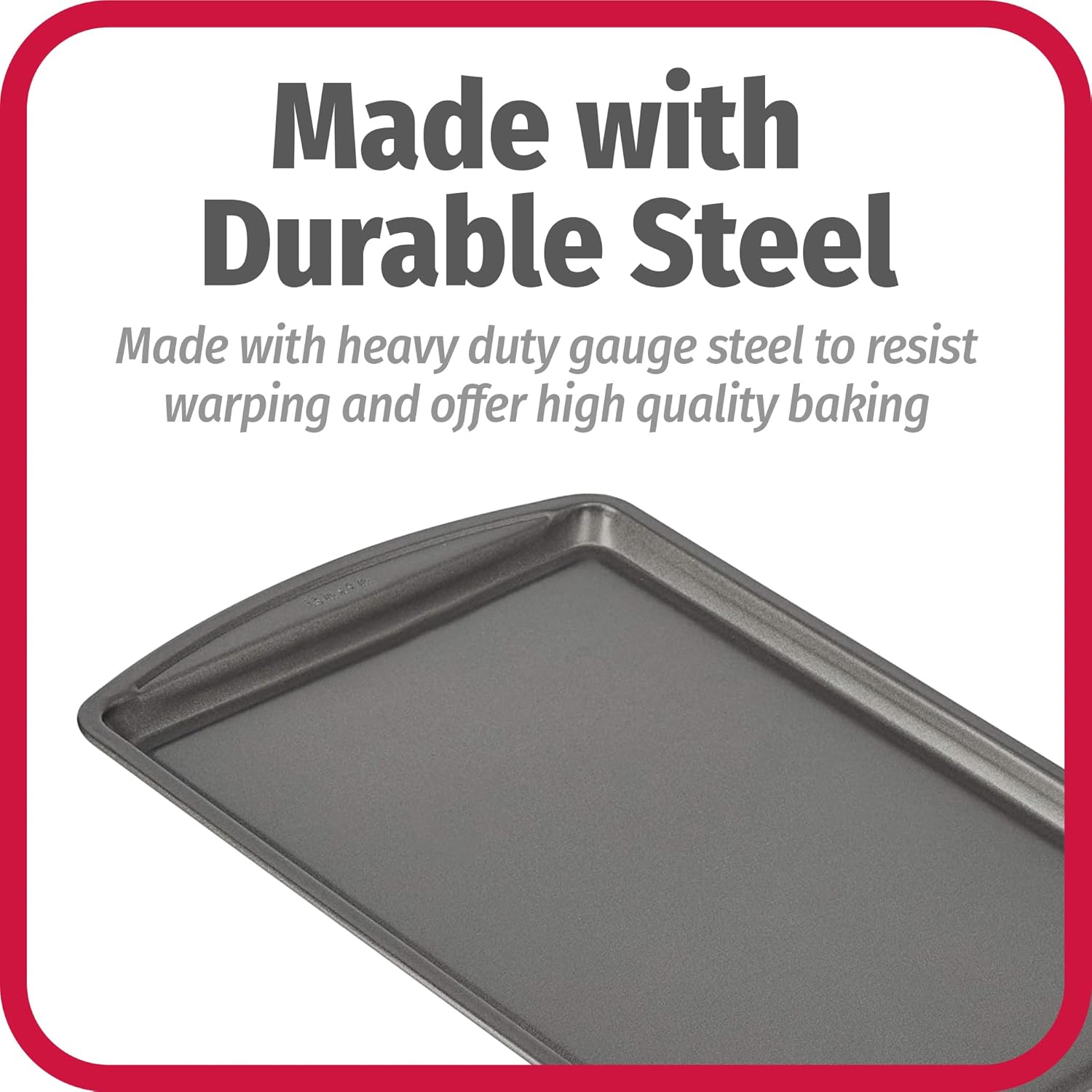 GoodCook Everyday Baking Sheet with Carbon Steel Construction & Scratch-Resistant Metal-Utensil Safe Nonstick , 9 x 13-Inch - Image 6