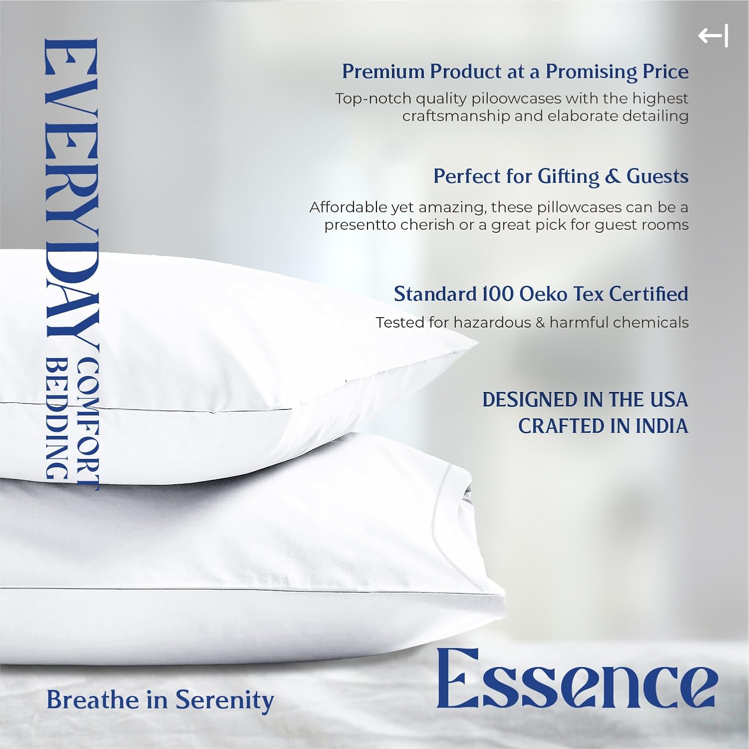 Mayfair Linen 100% Organic Cotton King Size Pillow Cases Set of 2 - Soft Hotel Quality Covers for King Size Pillows (White), Authentic GOTS Certified, Crisp, Cooling Percale Weave Cotton Pillowcases - Image 7
