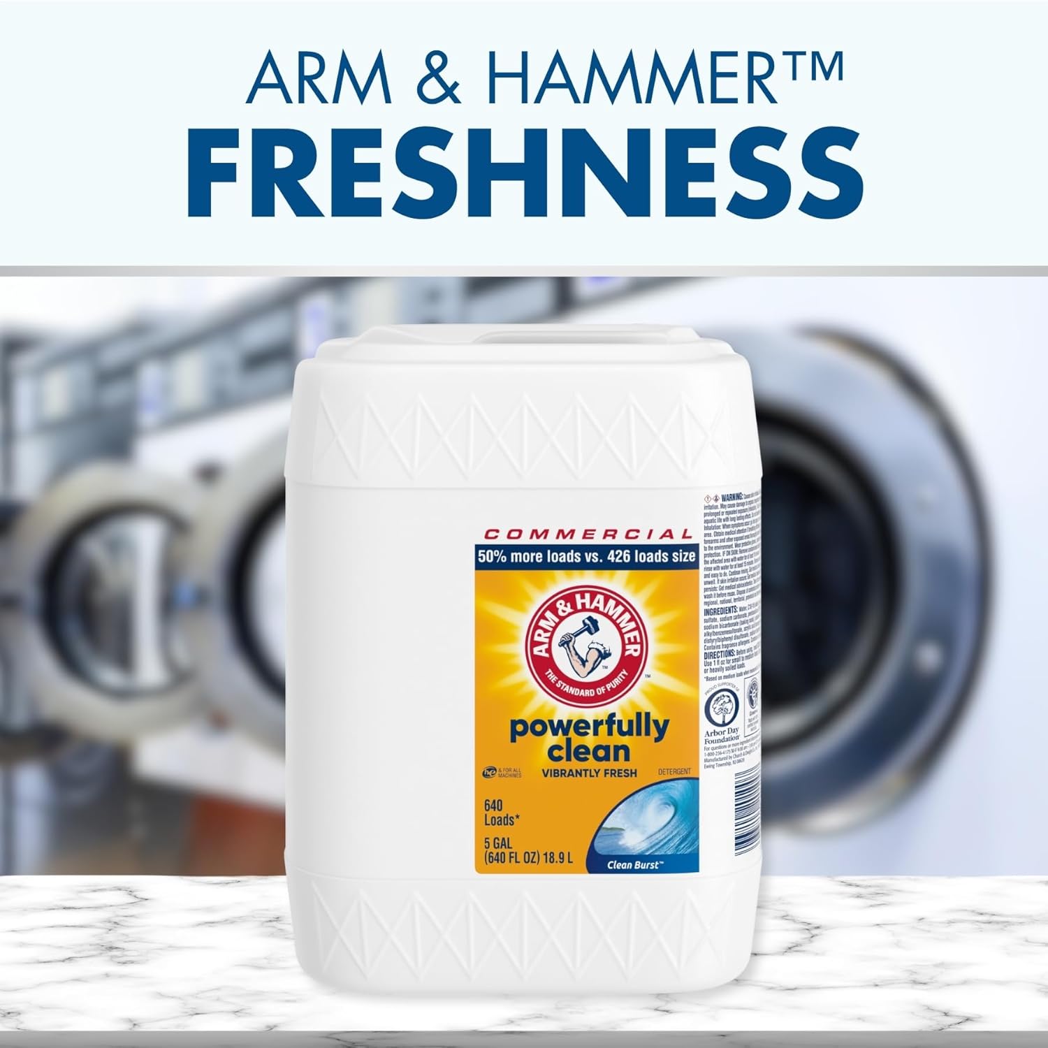 Arm & Hammer Liquid Laundry Detergent Professional, Clean Burst, 5 Gallon (Pack of 1) 640 Loads - Image 3