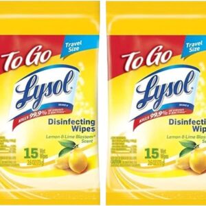 LYSOL Disinfecting Wipes – Lemon & Lime Blossom To-Go Flatpack 15 ct. (Pack of 4)