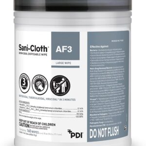 Sani-Cloth AF3, Surface Disinfecting Wipes, Fragrance Free, Alcohol-Free, Large Canister, 160 Wipes