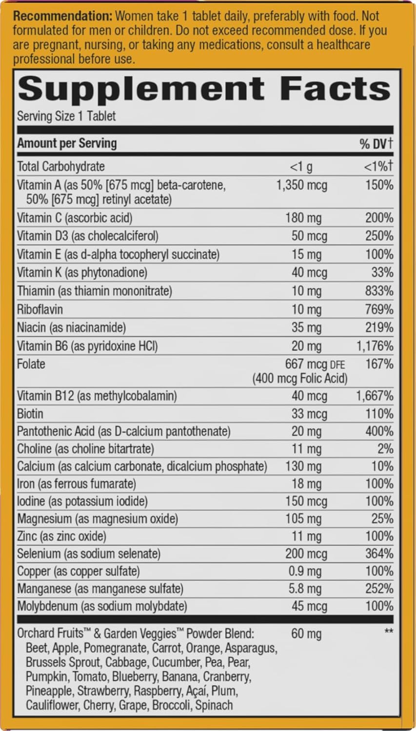Nature's Way Alive! Ultra Multivitamin for Women, Complete Daily Women's Vitamins, High Potency Formula, Promotes Energy Metabolism and Muscle Function*, Vitamin A, C, D, Methylated B12, 60 Tablets - Image 10