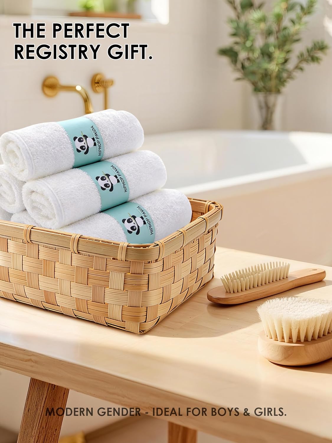 HIPHOP PANDA Baby Washcloths, Rayon Made from Bamboo - 2 Layer Ultra Soft Absorbent Newborn Bath Face Towel - Reusable Baby Wipes for Delicate Skin - White, 6 Pack - Image 6