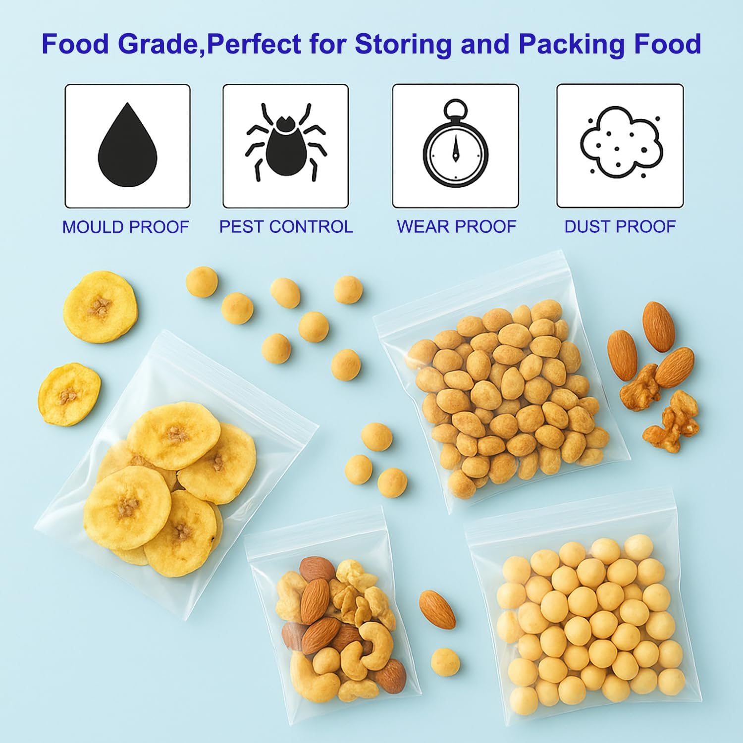 Clear Resealable Zip Bags 4"x6", 2 Mil LDPE, 500 Pack — Reclosable Poly Bags for Jewelry, Samples, Vitamins, Candy, Storage & Shipping (500pcs(4X6in)) - Image 7