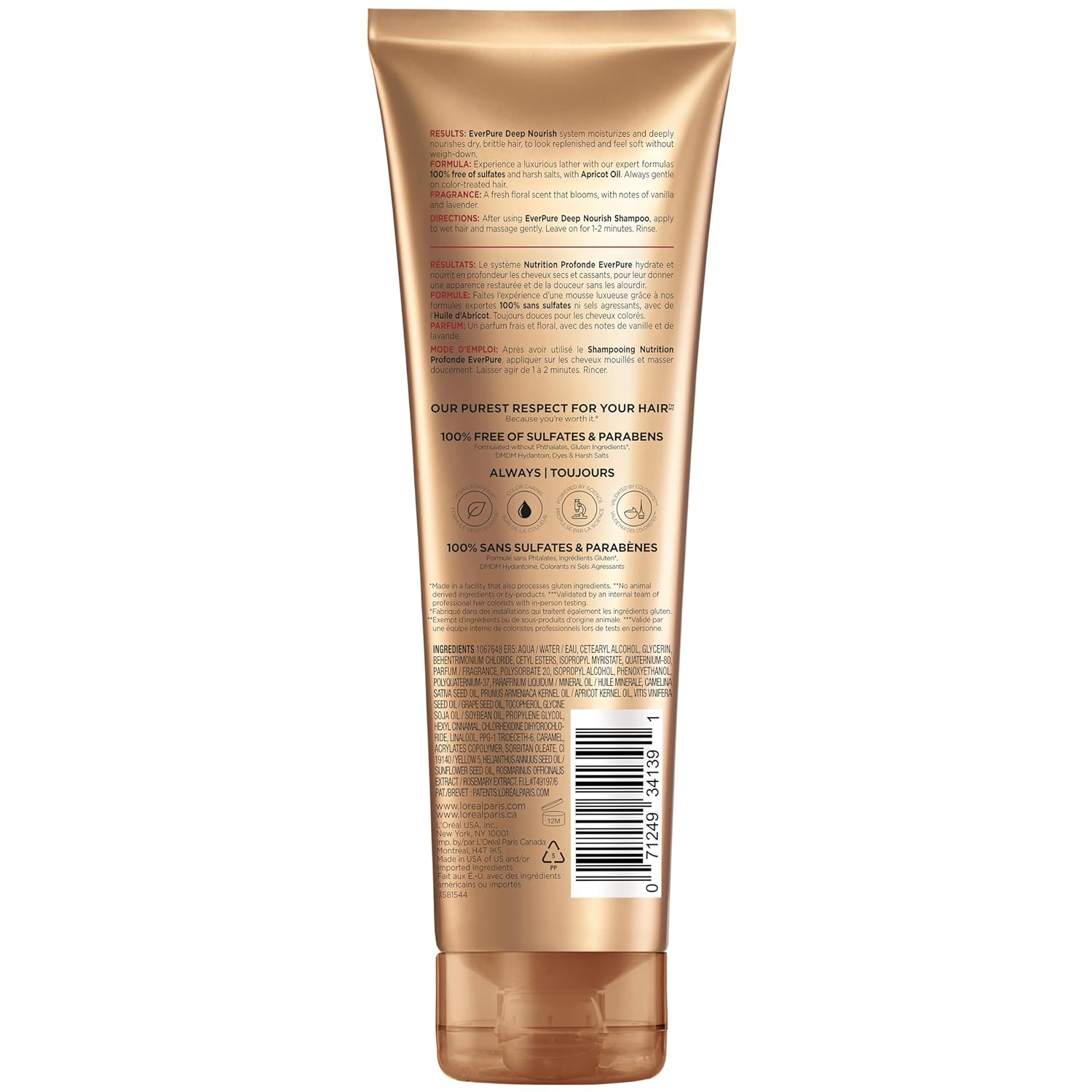 L'Oreal Paris Hair Conditioner for Dry Hair, Triple Action Hydration, Apricot Oil Infused, EverPure, 8.5 Fl Oz (Packaging May Vary) - Image 11