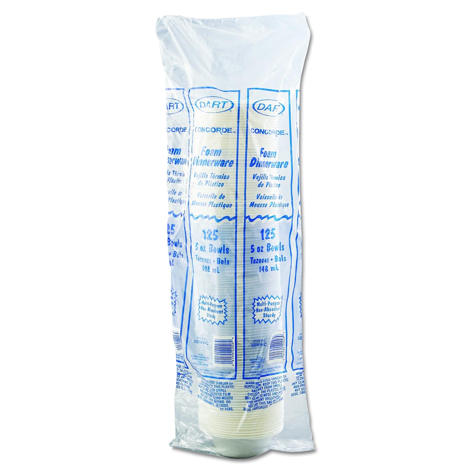 Dart 5BWWC 5-6 oz White Unlaminated Foam Bowl (Case of 1000) - Image 3
