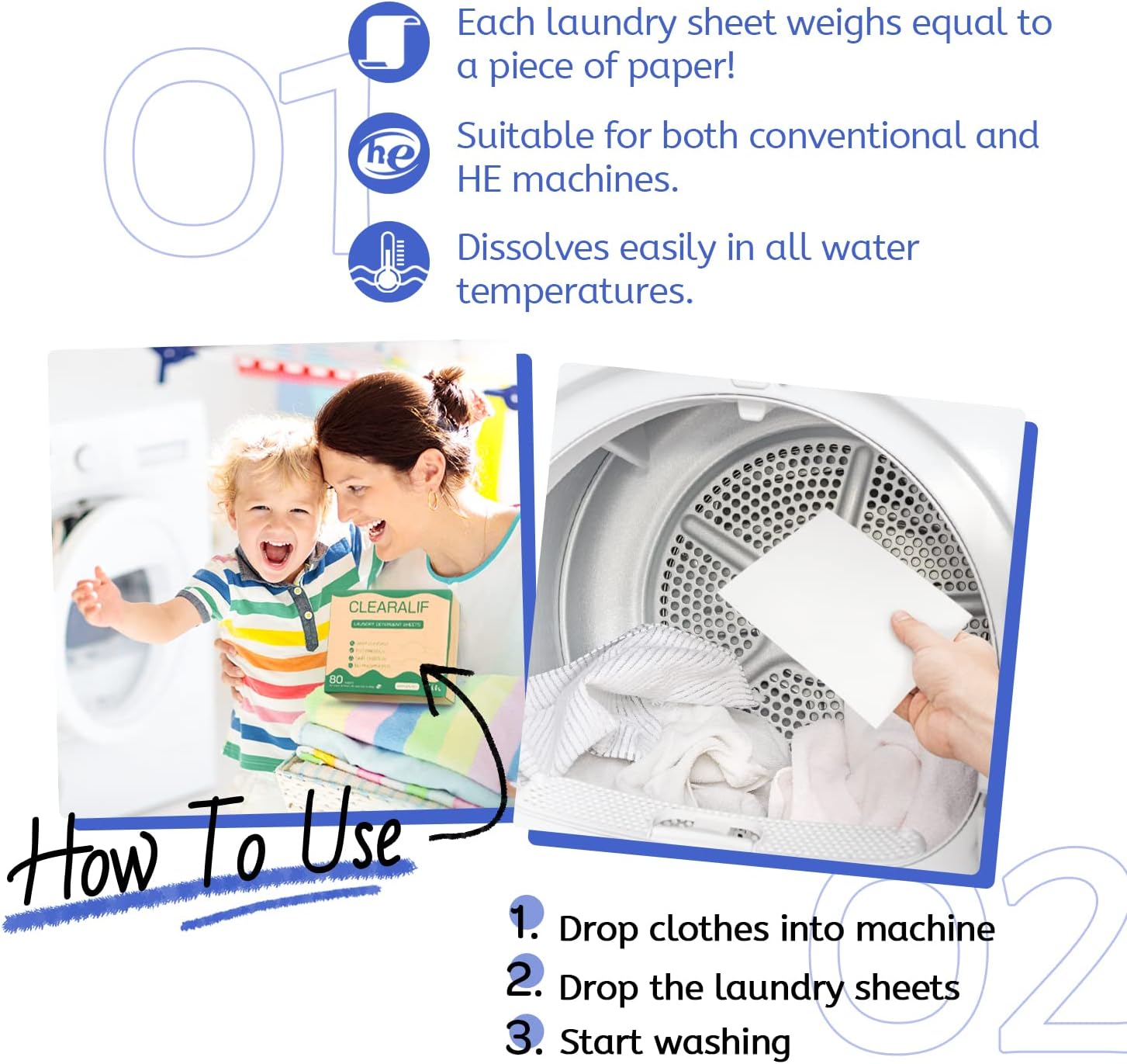 CLEARALIF Laundry Detergent Sheets Up to 160 Loads, Fresh Linen - Great For Travel,Apartments, Dorms,Laundry Detergent Strips Eco Friendly & Hypoallergenic - Image 7