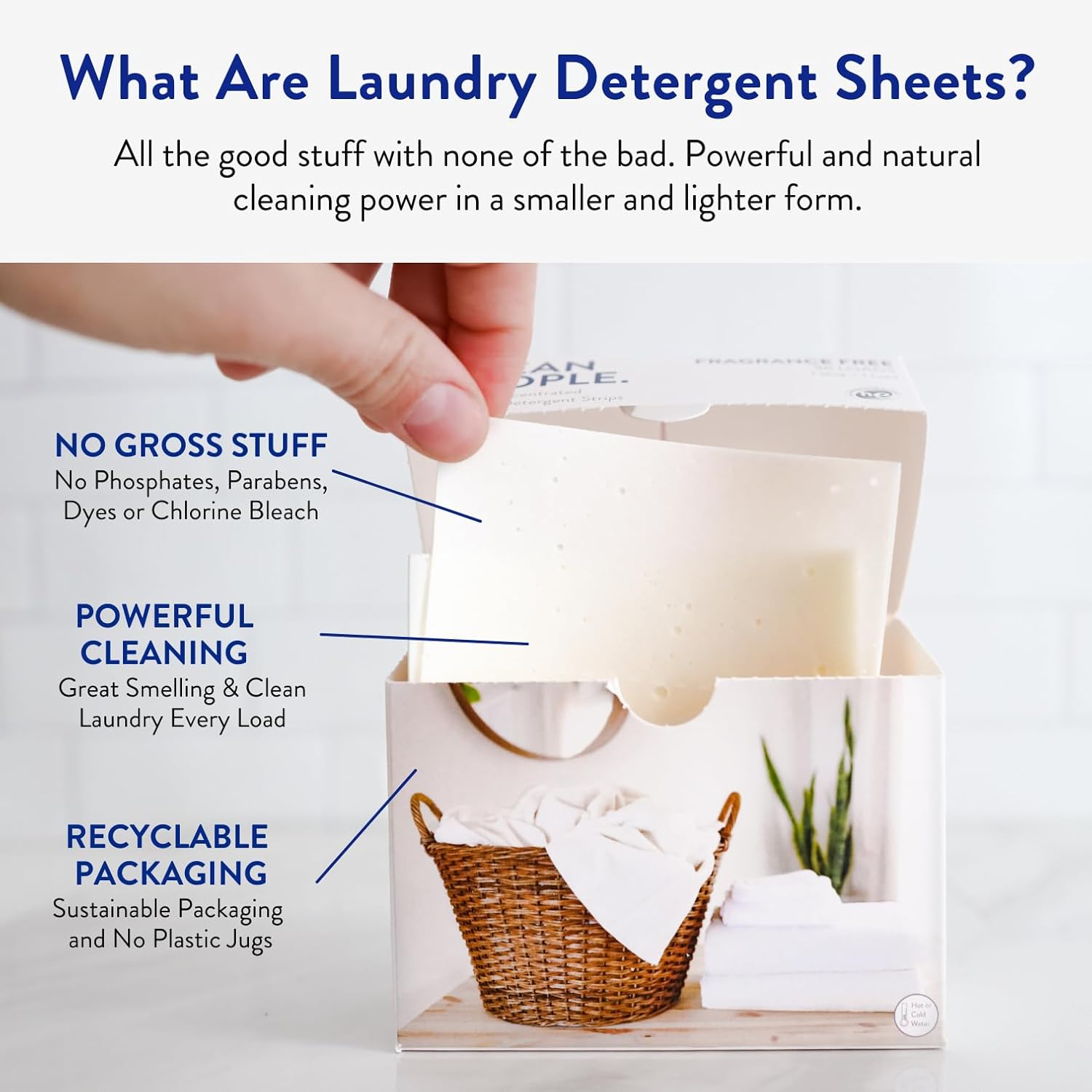 The Clean People Fragrance Free Laundry Detergent Sheets - Laundry Soap - Ultra Concentrated, Recyclable Packaging, Stain Fighting - Fragrance Free, 192 Pack - Image 5