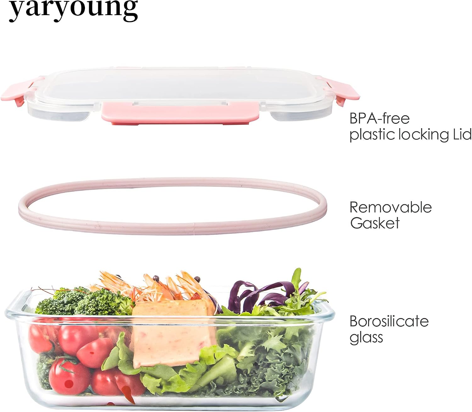 10 Pack Glass Food Storage Containers, Glass Meal Prep Containers with Lids Leak Proof, Microwave & Freezer Safe (34oz & 12oz) - Image 3