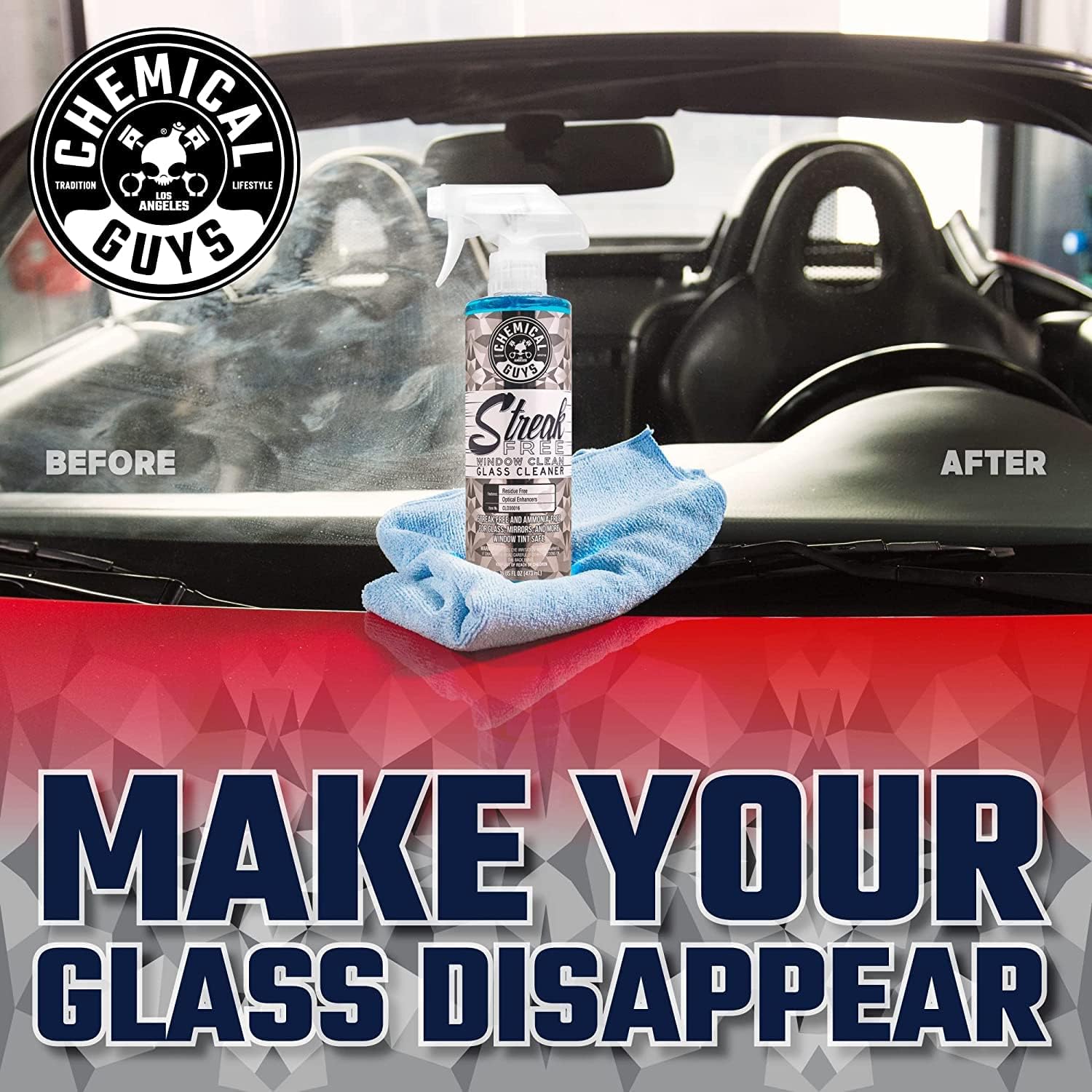 Chemical Guys Car Interior Detailing Kit - VRP Protectant, Nonsense Cleaner, Streak Free Glass Cleaner, 3 Detailing Brushes, 3 Towels, 2 Applicators, 11-Items - Image 8