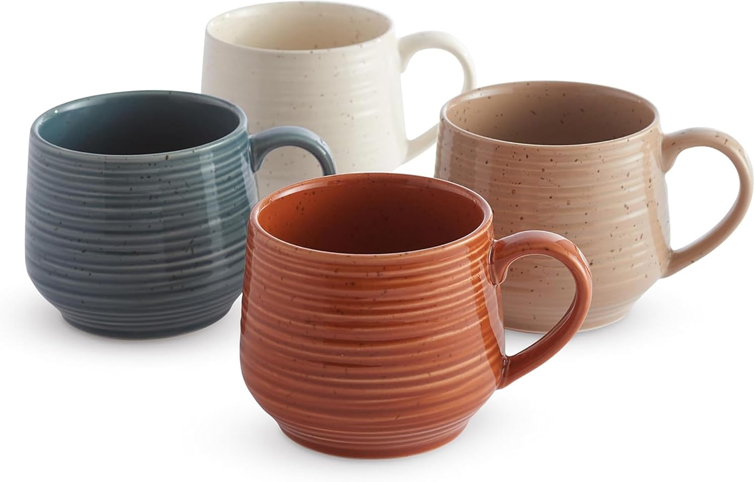 Sango 17.5 oz Stoneware Coffee Mugs Set of 4, Rustic Ceramic Mug with Speckled Reactive Glaze, Large Pottery Drinkware for Coffee or Tea, Dishwasher & Microwave Safe Mugs, Siterra Painter’s Palette - Image 2
