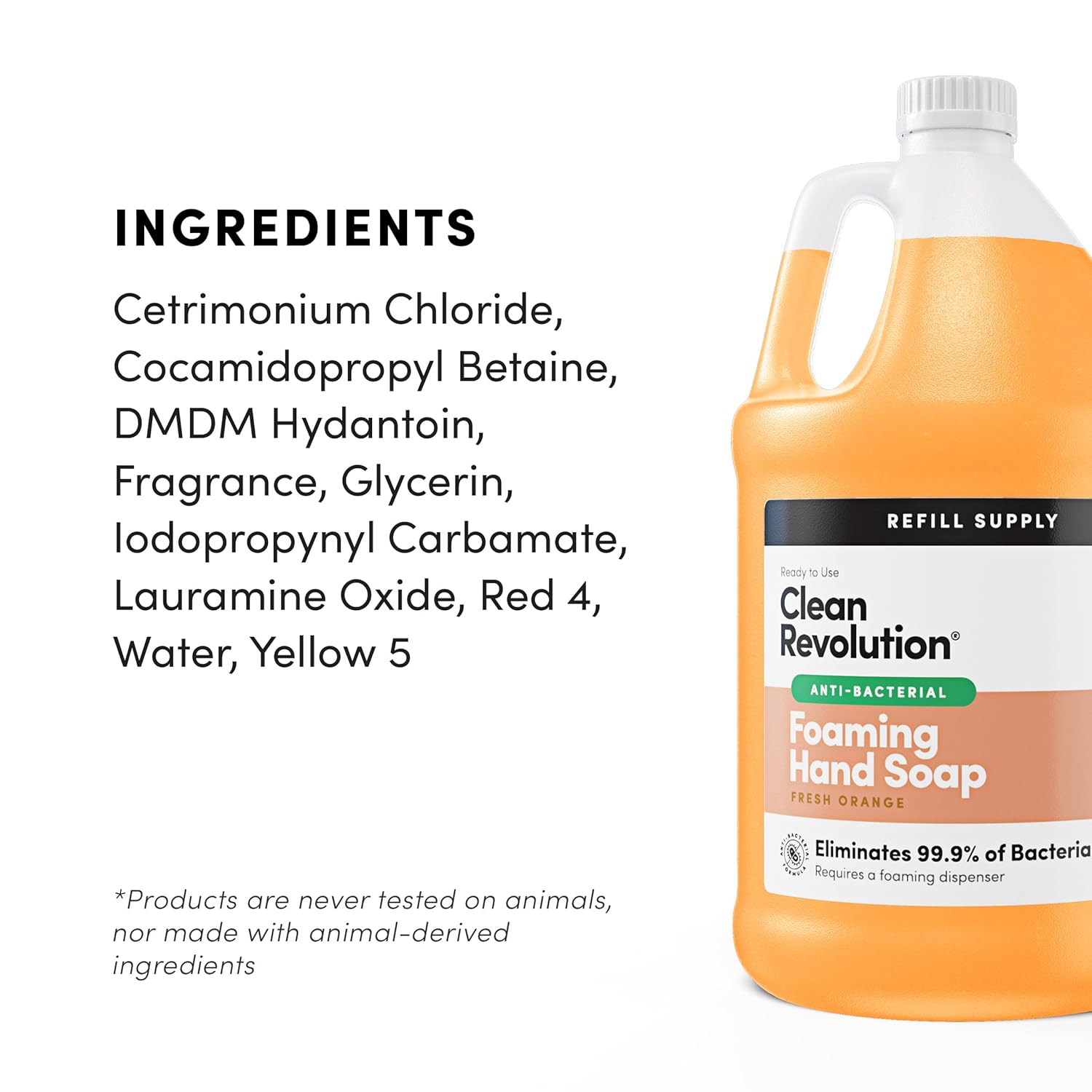 Clean Revolution Antibacterial Foaming Hand Soap Refill, 128 Fl Oz - Made in USA - Image 6