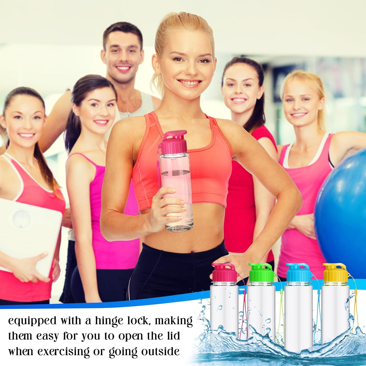 Mifoci 20 Pieces Water Bottle Bulk 17 oz Plastic Water Bottles Bulk Gym Sports Adults Reusable Large Bottles with Leak Proof Flip Top for Party Outdoor (Colorful) - Image 5
