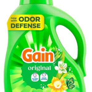 Gain Liquid Laundry Detergent with Odor Defense, Original Scent, Laundry Soap For HE Washing Machines, 81 fl oz, 61 Loads (Packaging May Vary)