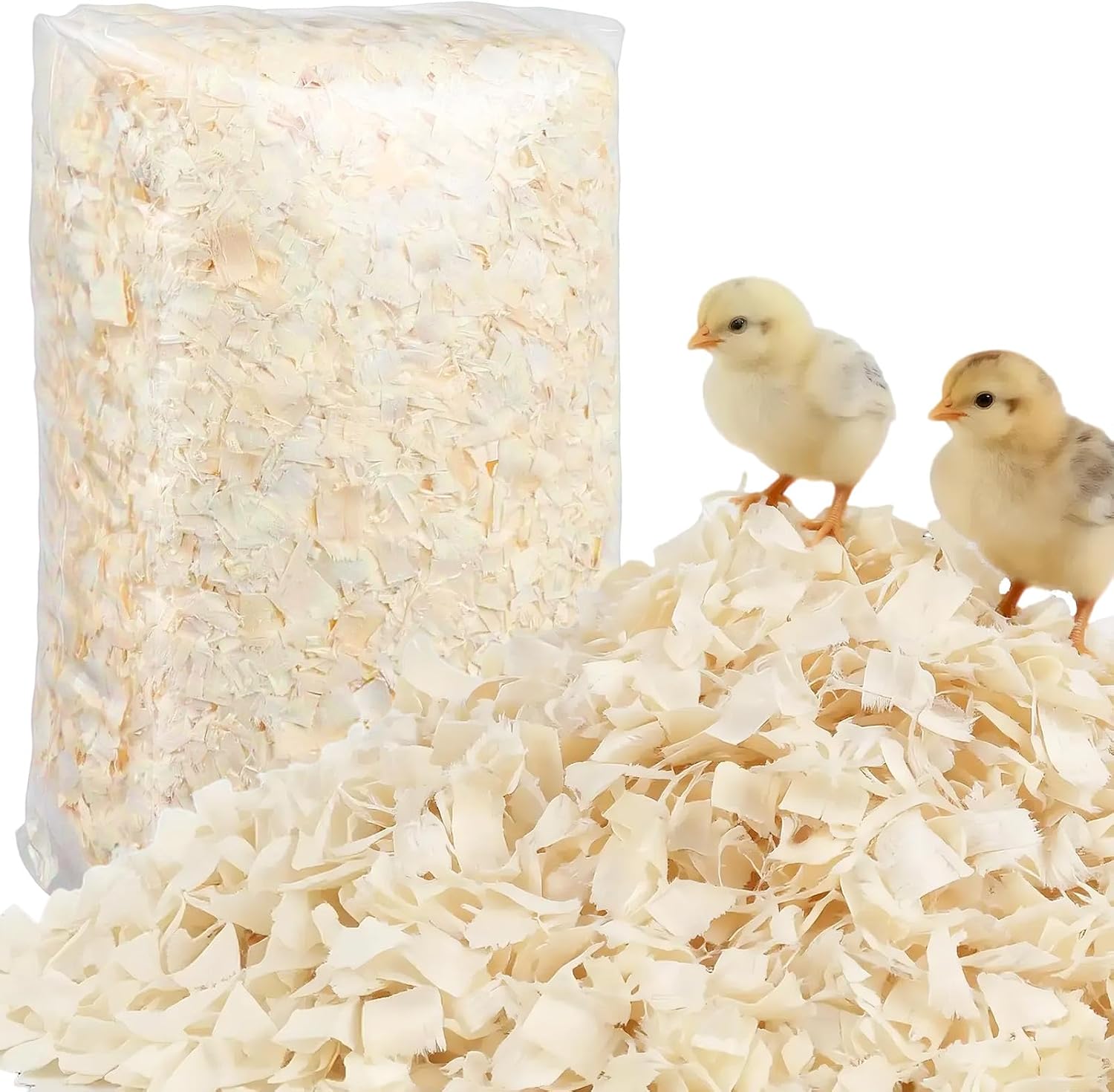 1LB/2LB Chicken Coop Bedding for Chicks– White Poplar Wood Shavings, Ultra-Absorbent Chick Brooder Bedding, Natural Odor-Control Wood Flakes for Keep Coop Dry Clean and Tidy (2LB) - Image 2