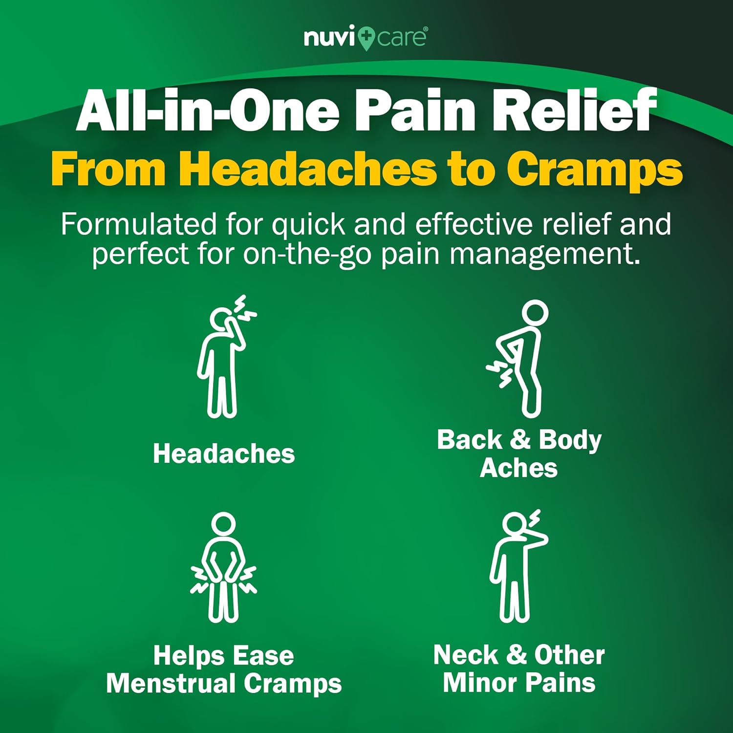 NUVICARE Headache Relief with Acetaminophen 250 mg, Aspirin (NSAID) 250 mg, Caffeine 65 mg - Temporary Relief of Minor Aches & Pains - Compare to Excedrin Extra Strength Pain Reliever (100 Caplets) - Image 7