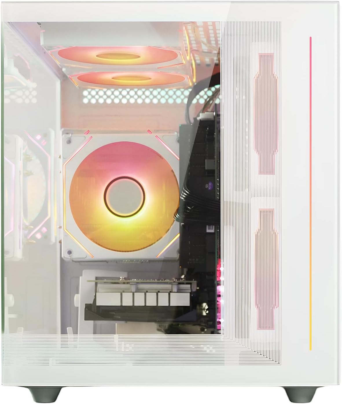 suevery Pre Built Gaming PC | M.2 NVMe 512G SSD | Radeon 4G Graphics Card | DDR4 16G RAM | AMD Ryzen5 6Cores 3.6G Up to 4.1G | Wi-Fi6 White Tower Gamer Desk top Computer - Image 7