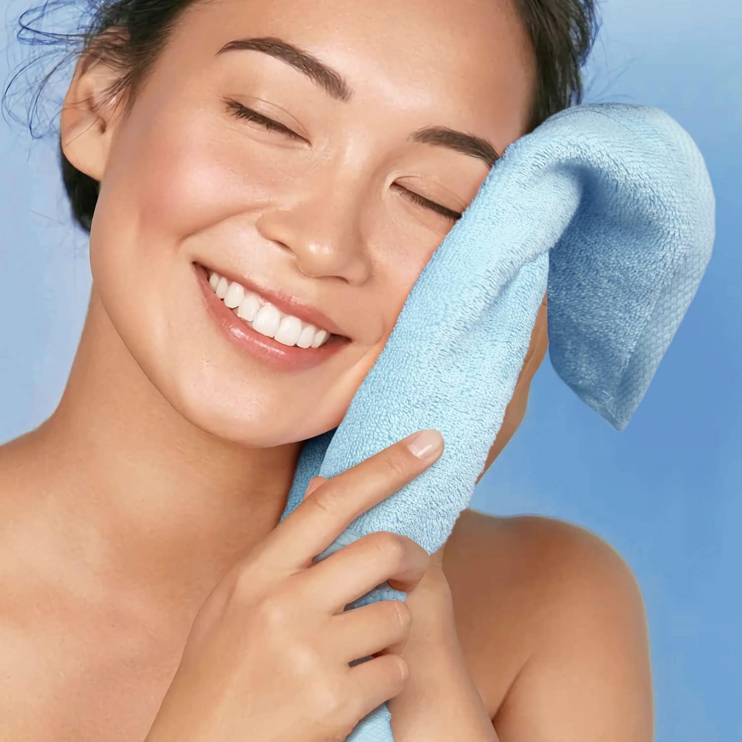 Cleanbear 100% Cotton Washcloths 12 Pack Bath Wash Cloths Facecloths, 13 by 13 Inches Large Bathroom Washcloth Set 12 Assorted Colors (Multi, 12) - Image 4