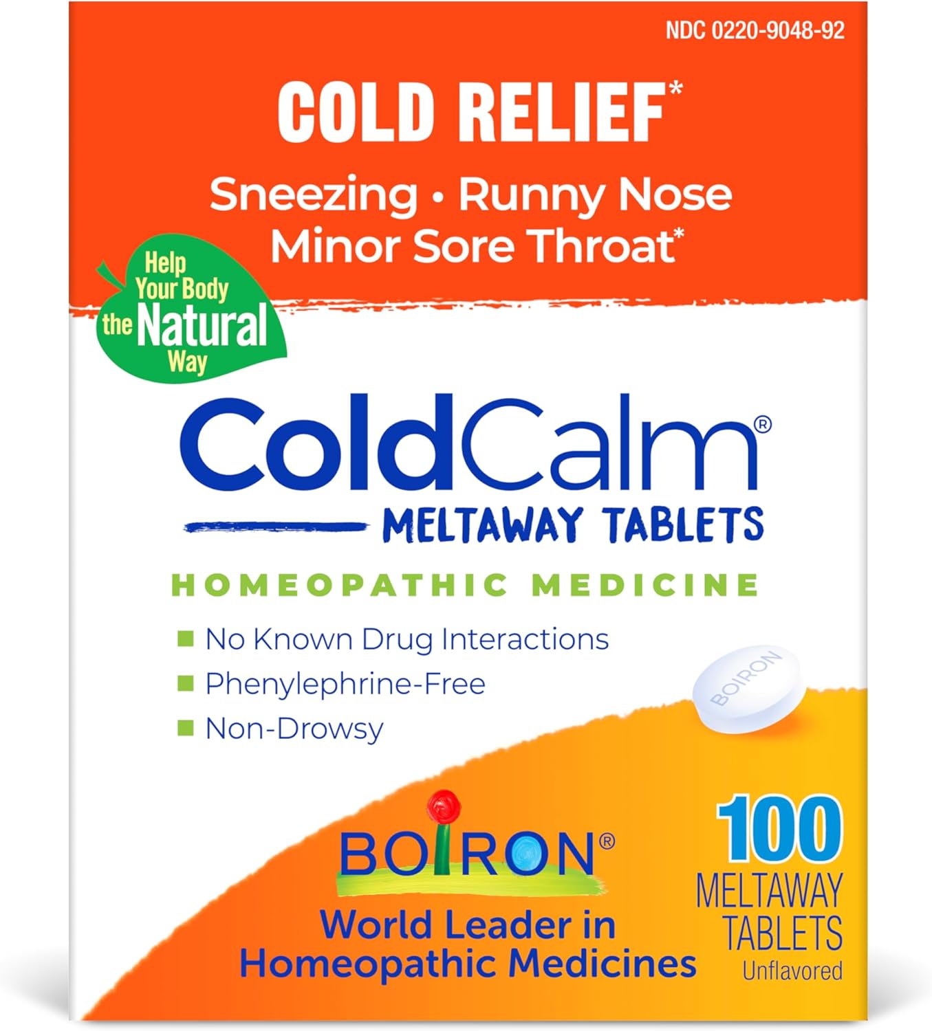 Boiron ColdCalm Tabs - 100 Count for Relief of Common Cold Symptoms Such as Sneezing, Runny Nose, Sore Throat, and Nasal Congestion - Non-Drowsy Cold Calm Meltaway Tablets - Image 2
