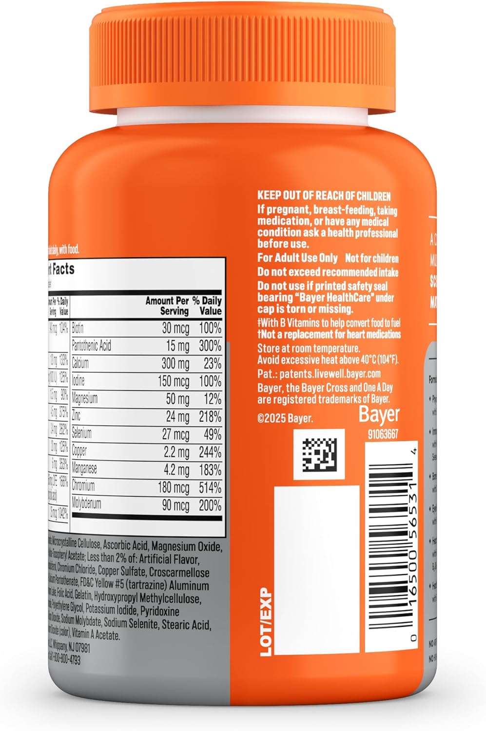 One A Day Multivitamin for Women 50 and Over Tablets, Womens Multivitamin 50 plus with Vitamins D, C, E, Zinc & Biotin, Daily Vitamins for Woman 50+, 100 Ct (Packaging May Vary) - Image 11