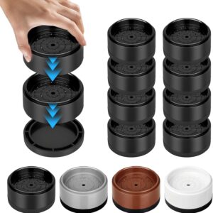 1″ Heavy Duty Furniture Risers Set of 8, Round Stackable Bed Raisers Blocks with Non Slip TPU Base, Adjustable Furniture Support Pads for Sofa, Desk, Chair, Table, Couch, Cabinet