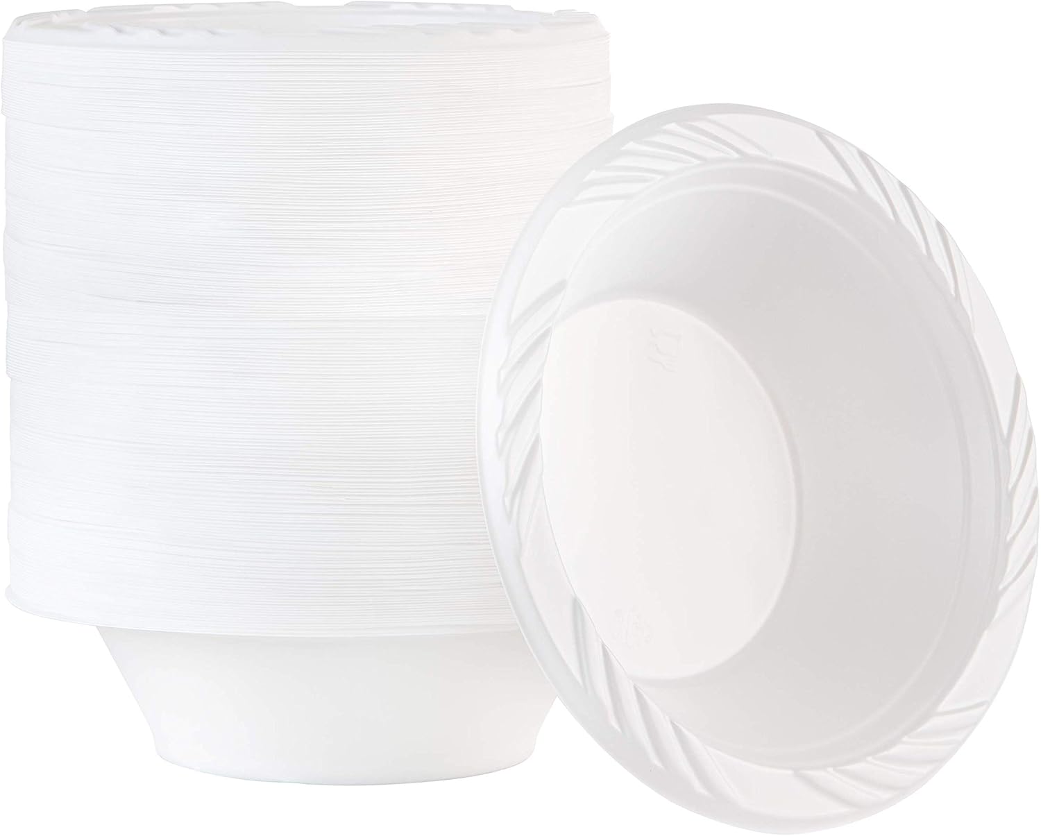 200 Count Disposable 12 ounce White Plastic Soup Bowls - Image 2