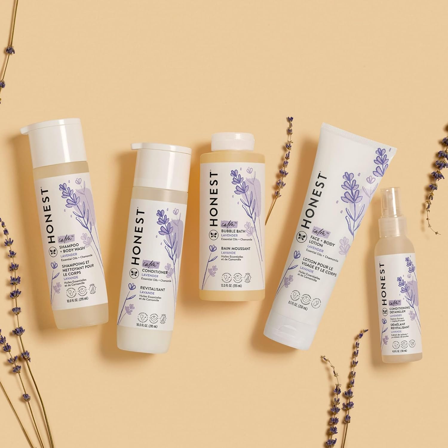 The Honest Company Silicone-Free Conditioner, Gentle Tear-Free Hypoallergenic Baby Hair Care with Naturally Derived Ingredients Lavender Calm 10 fl oz - Image 4