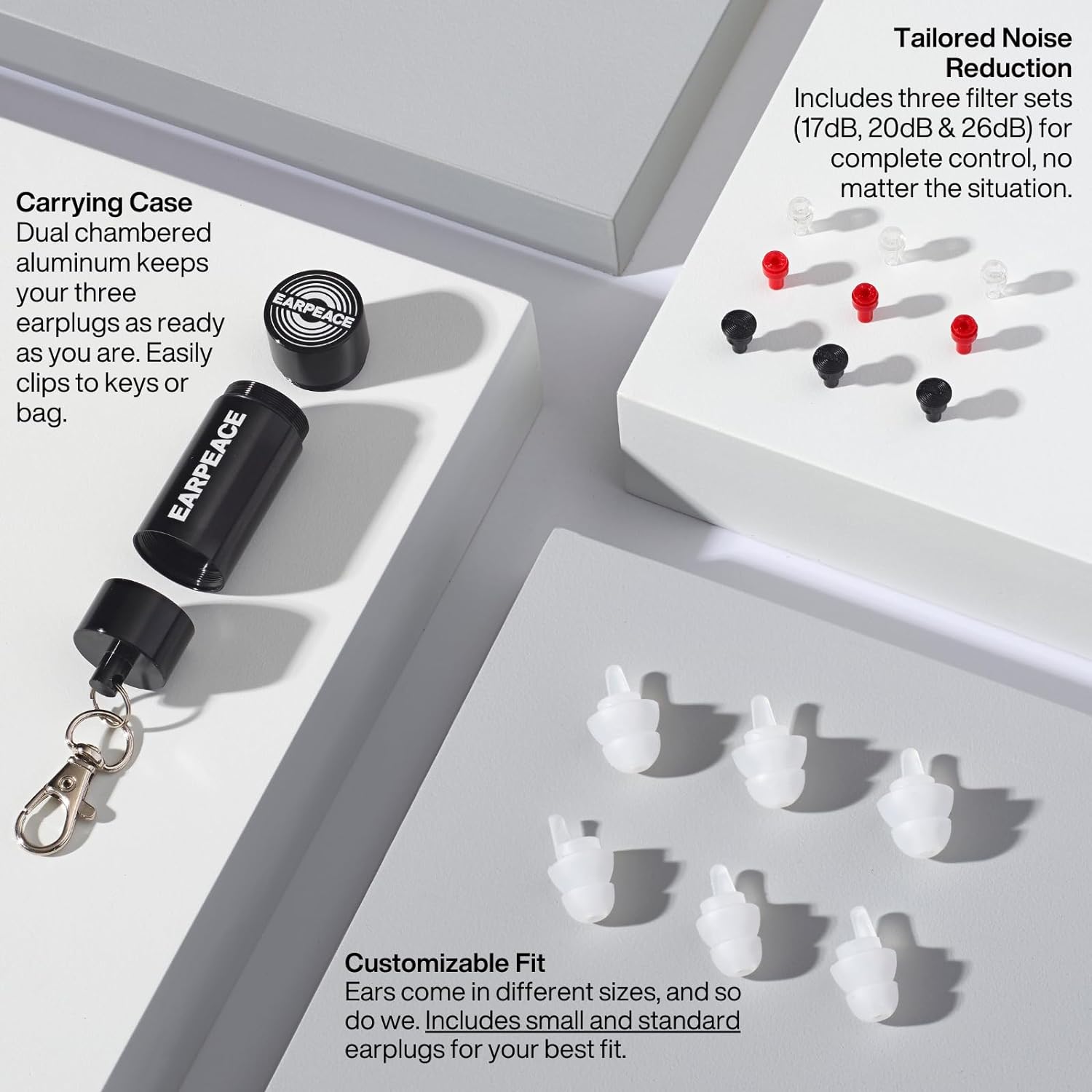 EARPEACE Music - Concert Ear Plugs - Earplugs for Noise Reduction up to 26dB - High Fidelity Ear Plugs for Concerts, Musicians and Live Events - Reusable Earplugs - Includes 3 Filter Sets and Case - Image 5