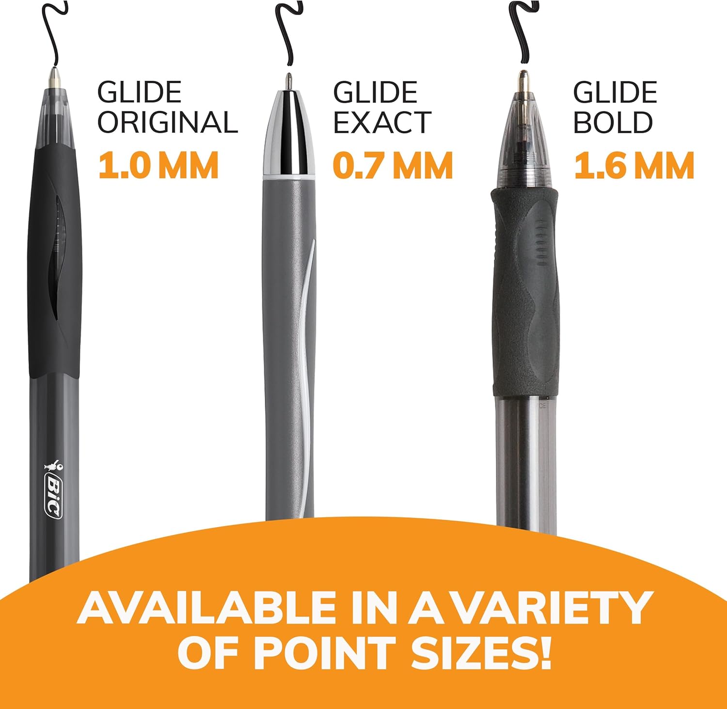 BIC Glide Bold Black Ballpoint Pens, Bold Point (1.6 mm), School Supplies for Students and Teachers, with Full Grip, 12-Count Pack in Black - Image 10
