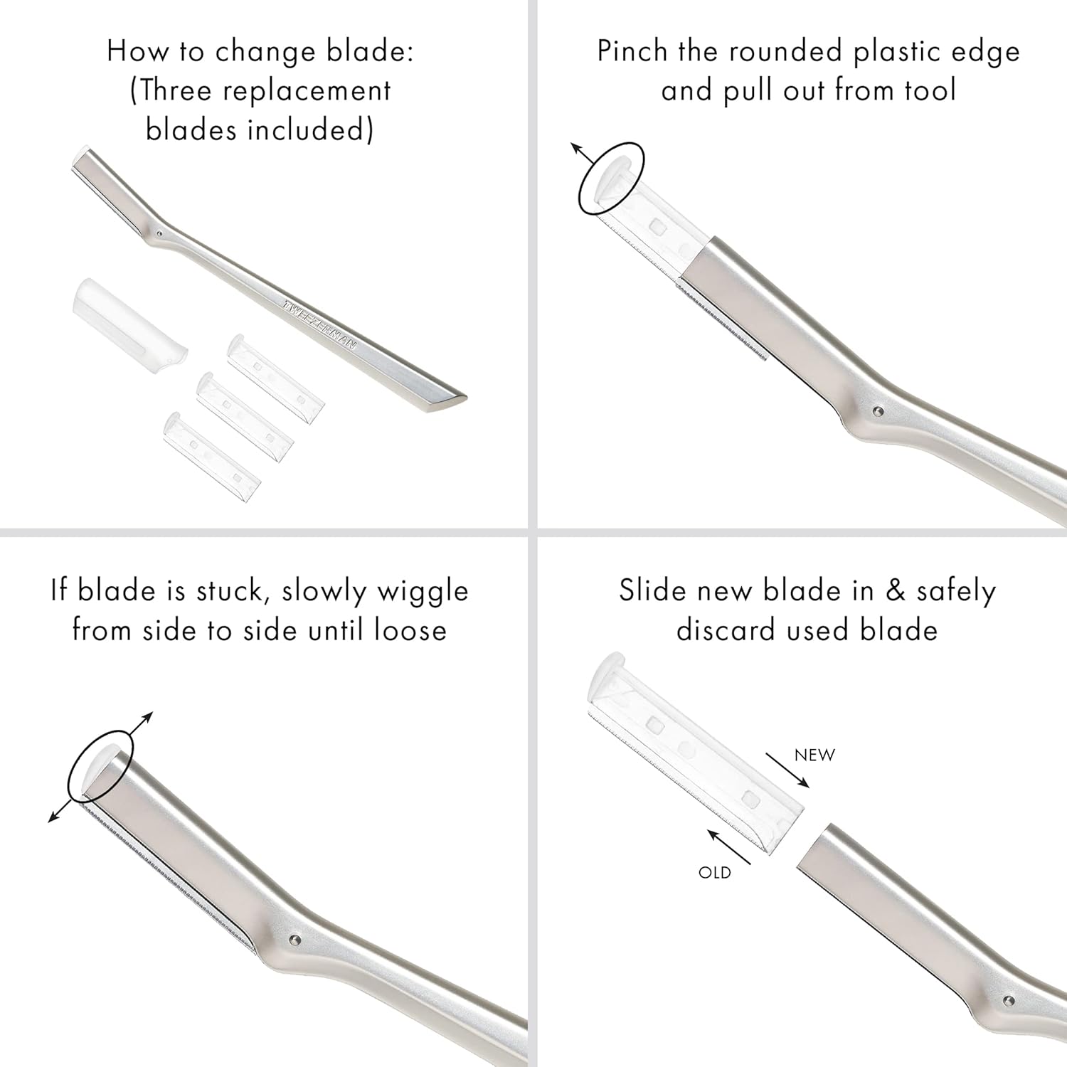 Tweezerman Stainless Steel Facial Razor - Image 5