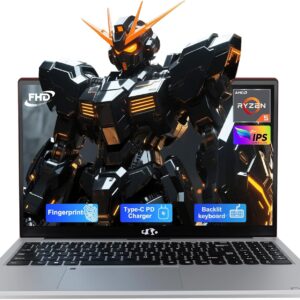 NIMO 15.6” IPS FHD-Laptop, 8GB RAM 256GB SSD AMD Ryzen 5(Beat i5-1135G7, 4 Cores Up to 3.7GHz) Student Computer with 2 Years Warranty, 65W Type-C, Fingerprint, Backlit Keyboard, 180°Viewing