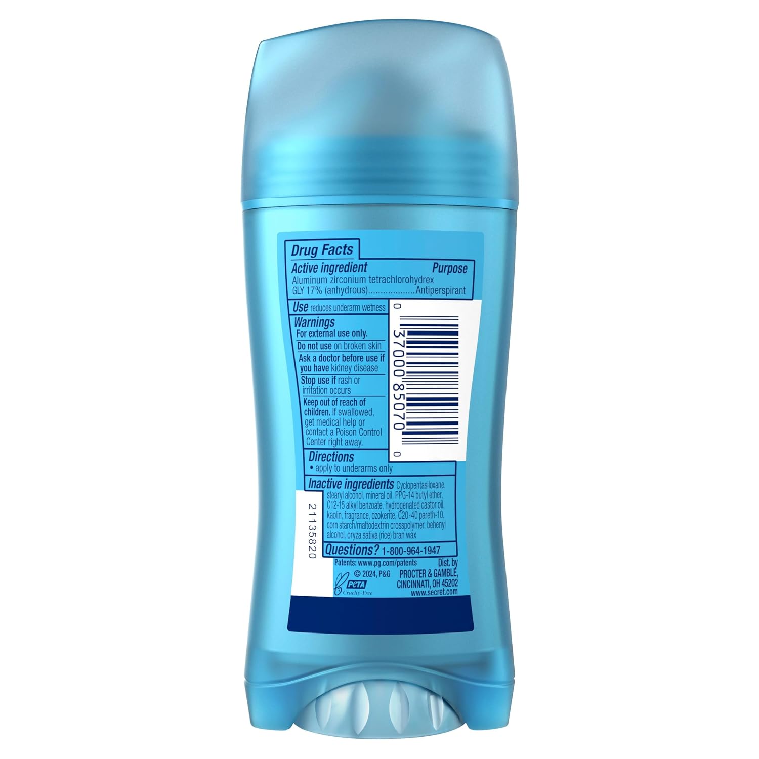 Secret Fresh Antiperspirant Deodorant for Women, 72hr Breathable Sweat & Odor Protection, Instant Freshness & Gentle, PH Balancing Minerals, Invisible Solid, Sweet Nectarine Scent, 2.6 oz - Image 11