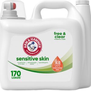 ARM & HAMMER Sensitive Skin Free Clear, 170 Loads Liquid Laundry Detergent, 170 Fl oz